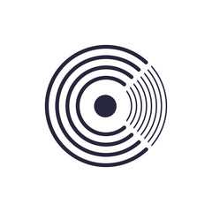 letter c stripes rotate logo vector