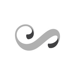 3d ribbon curves flow abstract logo vector