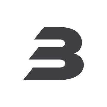 letter 3b simple geometric logo vector