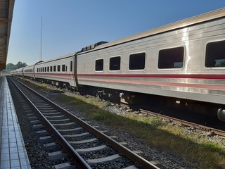 Naklejka premium train at the railway station