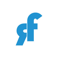 letter rf simple linked unusual logo vector