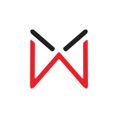 letter wm simple abstract logo vector
