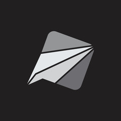 bubble talk message paper plane symbol logo vector