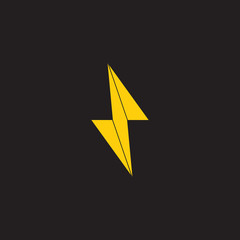 simple geometric thunder flat logo vector