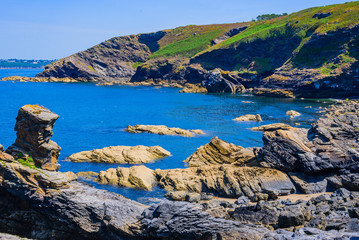Fototapeta na wymiar Incredible seascape on the Crozon Peninsula. Finister. Brittany. France