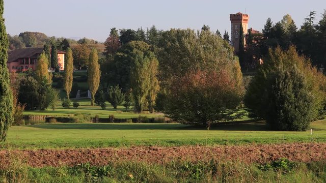 Castello di Spessa (Gorizia) and his park at Sunrise