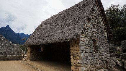 Inca houses, in the city of Machu Picchu