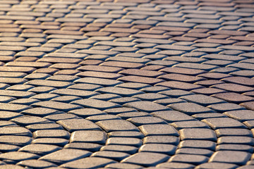 the pavement close up in the sunlight