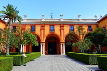 Fototapeta na wymiar The Real Alcazar of Seville Spain, one of the oldest used Palaces in the world, from the end of the eleventh century to the present day, 