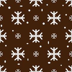 Snowflakes seamless pattern, snow background. Wrapping paper. Christmas wallpaper.