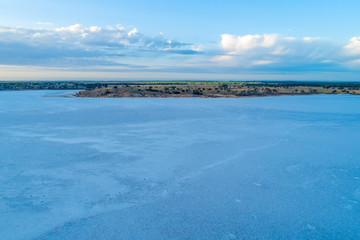 Fototapeta na wymiar Scenic salt lake at dawn in Australia