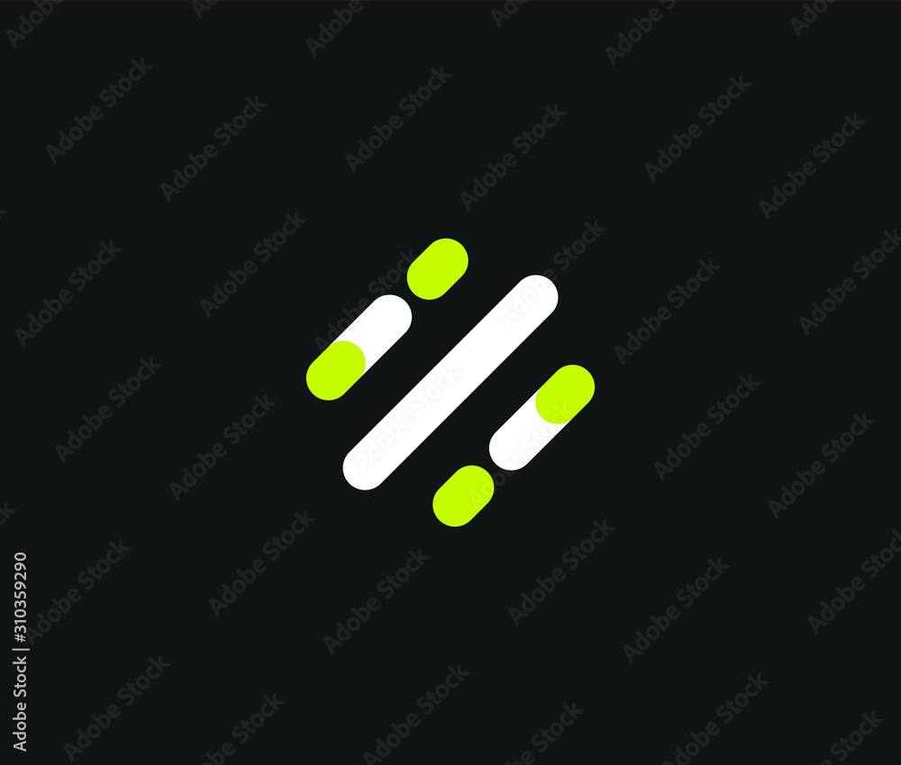 Poster Tech line logo icon vector template design element