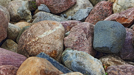 Beautiful textured dry pebble close-up on beach