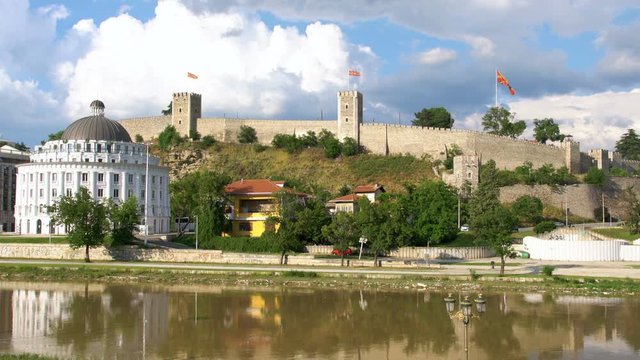 Skopje Fortress, Vardar River of old Ottoman district Uskup, Macedonia