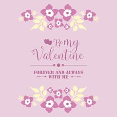 Beautiful floral frame wallpaper, for greeting card happy valentine. Vector