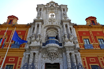 Fototapeta na wymiar San Telmo Palace at Seville, Spain situated the presidency of the Andalusian Autonomous Government