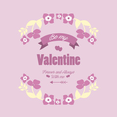 Various shape beautiful pink and white floral frame, for decoration of invitation card happy valentine. Vector