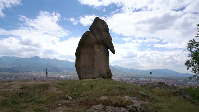 Natural formation elephant rock on the hill, Prilep district, Macedonia