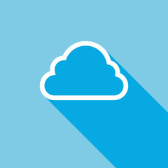 Cloud icon on blue background