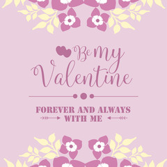 Obraz na płótnie Canvas Pink and white wreath frame of elegant, for design greeting card happy valentine romantic. Vector