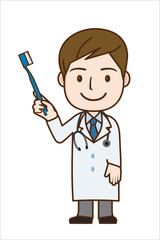 困った表情の男性医師のイラスト お手上げのポーズ 全身 Illustration Of Doctor Check Up Wall Mural Check Globeds