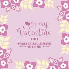 Fototapeta na wymiar Card decor happy valentine beautiful with unique of pink and white wreath frame. Vector