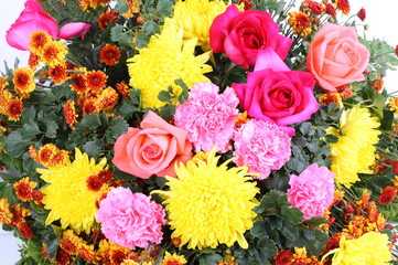 Colorful Flowers Bouquet as background