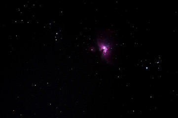 Astronomy Photo of Night Starry Sky with Orion Nebula for Background