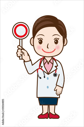 マルバツ棒を持つ笑顔の女性医師のイラスト 正解 女医 全身 Illustration Of Doctor Wall Mural Globeds マルバツ棒を持つ笑顔の女性医師のイラスト 正解 女医 全身 Illustration Of Doctor Wall Mural Globeds