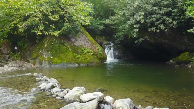 Natural waterfall and trekking destination in Macahel National Park, Borcka
