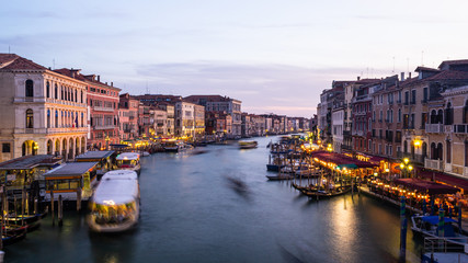 Fototapeta na wymiar Long exposure of the Grand Canal in Venice