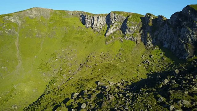Peak of Rocky mountain and high steppes in Artvin, Turkey