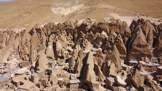 Unusual naturally formed carved rock cave houses of Kandovan, Iran