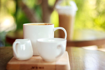 cup of tea on wooden table