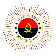 Angola national day badge. Independence from Portugal in 1975. Celebrated on November 11.