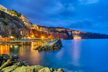 Sorrento on the Italian Amalfi Coast at night