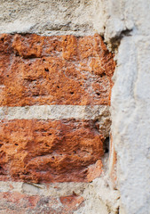 texture old masonry of red brick
