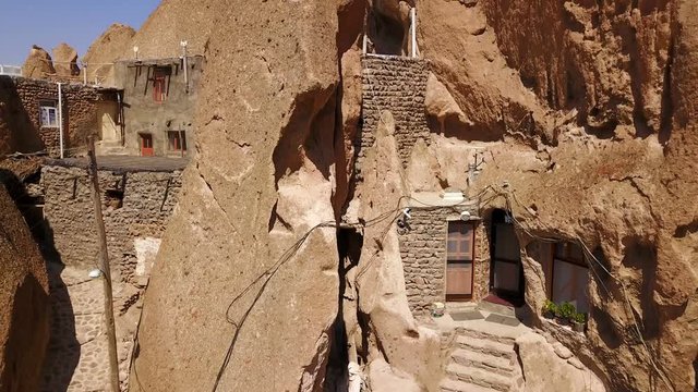 Unusual naturally formed carved rock cave houses of Kandovan, Iran