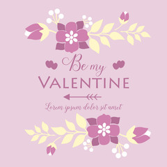 Invitation card of happy valentine with floral frame design elegant. Vector