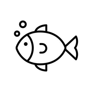 recommend clip art: sea fish icon vector. A thin line sign. Isolated contour symbol illustration