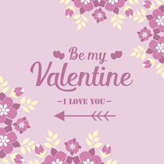 Fototapeta na wymiar Pink flower frame decoration, romantic, for greeting card happy valentine. Vector
