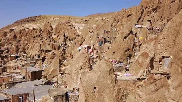 Unusual naturally formed carved rock cave houses of Kandovan, Iran