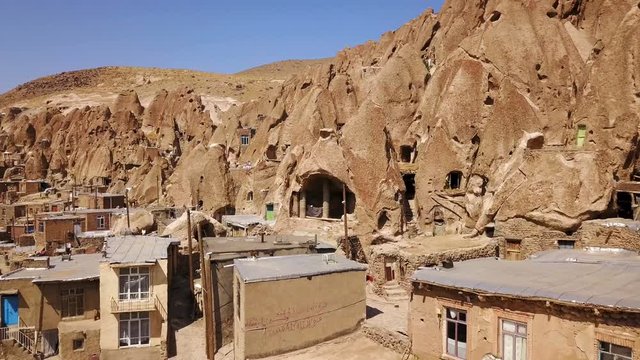 Unusual naturally formed carved rock cave houses of Kandovan, Iran