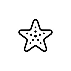 starfish icon vector. A thin line sign. Isolated contour symbol illustration