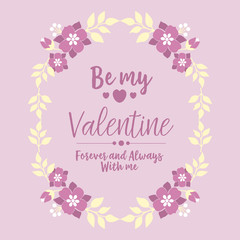 Fototapeta na wymiar Decoration pink floral frame unique, for invitation card design happy valentine, romantic. Vactor