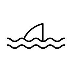 Gently shark the icon vector. A thin line sign. Isolated contour symbol illustration