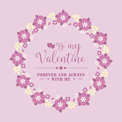Fototapeta na wymiar Poster of happy valentine, with pink wreath seamless. Vector