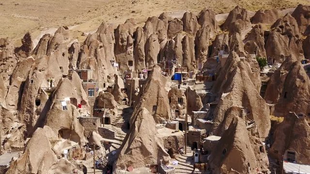 Unusual naturally formed carved rock cave houses of Kandovan, Iran