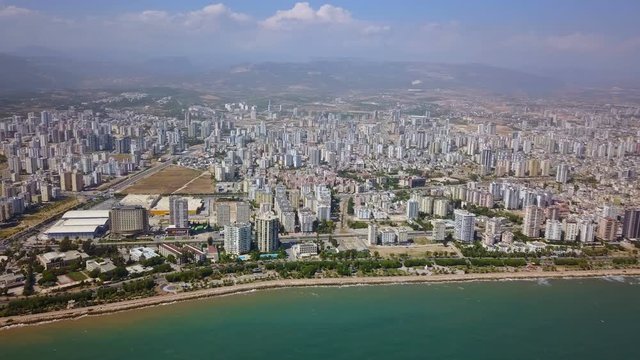 Cityscape view Apartment Building in Mersin city, Mediterranean Coast, Turkey