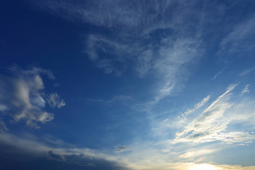 white cloud moving above clear blue sky in the morning good weather day